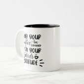 Moge uw koffie een steviger scheldspel zijn tweekleurige koffiemok (Voorkant links)
