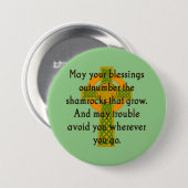 Moge uw zegeluitval - Ierse prijsopgave Ronde Button 7,6 Cm (Voorkant /achterkant)