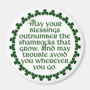 Moge uw zegeningen de shamrocken overtreffen, Iers Magneet
