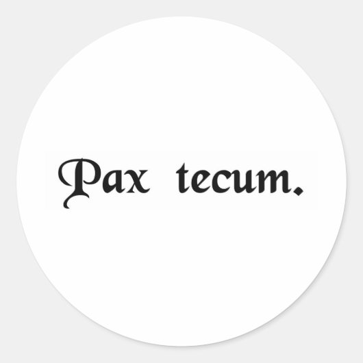 Moge vrede met u zijn. ronde sticker (Voorkant)