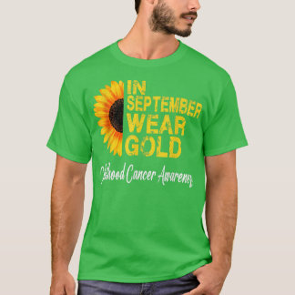 Mogelijke kinderkanker maand zonnebloempitering t-shirt
