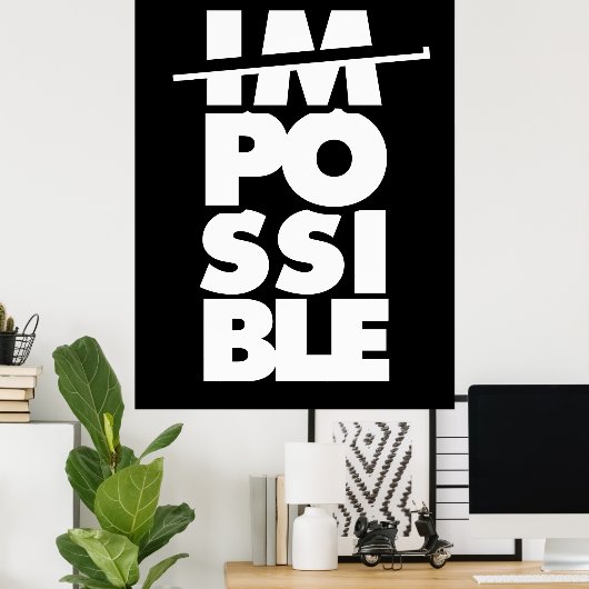 Mogelijke onmogelijke motivatie woorden poster (Thuiskantoor)