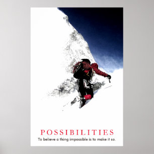 Mogelijkheden Quote Mountaineer op de top Poster