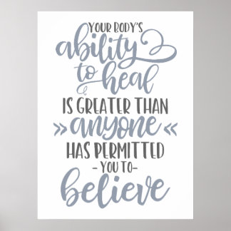 Mogelijkheid tot genezing, Chiropractie Poster, Ch Poster