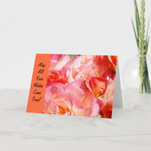 Mogen Al Uw Wensen Uitkomen! Kaarten Roze Rozen