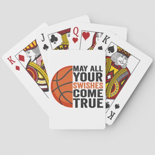 Mogen alle swishes uitkomen Leuk basketbal   Pokerkaarten (Achterkant)