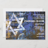 Mogen David Circular Star Bar Mitzvah Invitation (Devant)