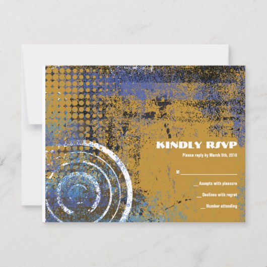 Mogen David Circular Star Bar Mitzvah Reply Card RSVP Kaartje (Voorkant)