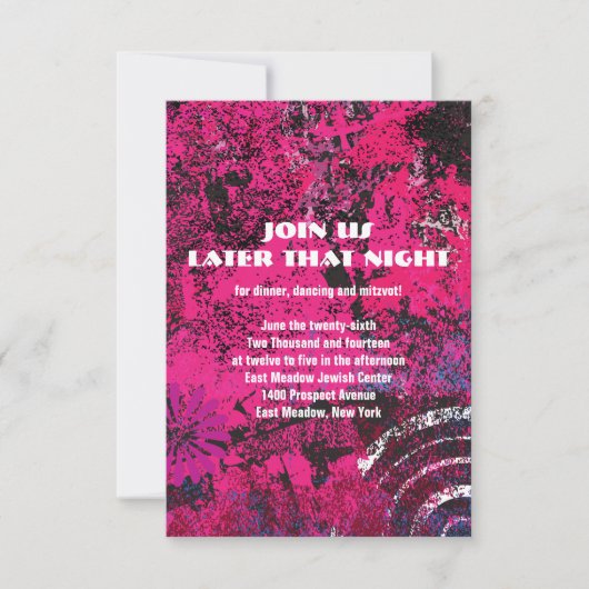 Mogen David Circular Star Bat Mitzvah Party Kaart (Voorkant)