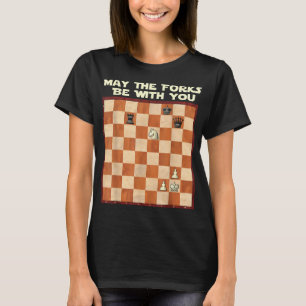 Mogen de vorken bij je zijn met een schaakspel ove t-shirt