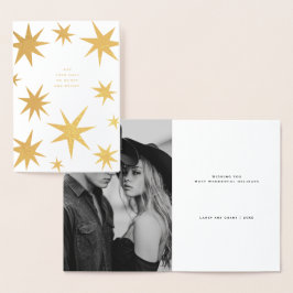 Mogen je dagen vrolijk en helder goudsterren zijn folie kaarten