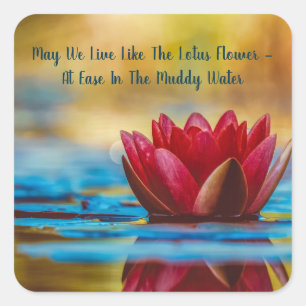 Mogen we als Lotus Flower Quote Inspirerend leven Vierkante Sticker
