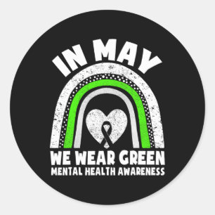 Mogen we Green Mental Health Awareness Green RI Dr Ronde Sticker