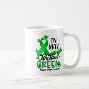 Mogen we groen mentaal gezondheidsbewustzijn geble koffiemok