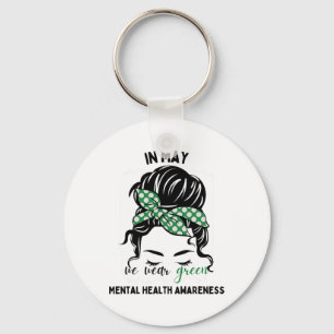 Mogen we Groen Messy Bun Mental Health Awarenes Dr Sleutelhanger