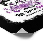 Mogen we Paarse Messy Bun Fibromyalgia Awarenes Dr Poster (Hoek)