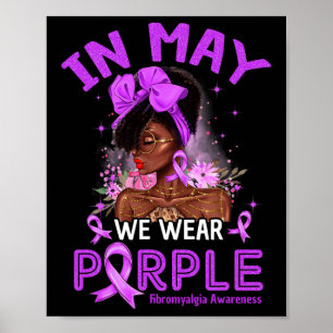 Mogen we Paarse zwarte vrouwen fibromyalgie Awaren Poster