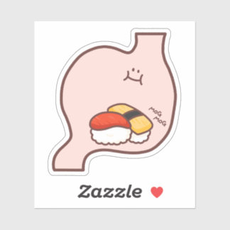 MogMogEetan – Kawaii Stomach Character with Sushi Sticker