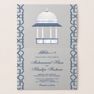 Mogol architectuur islamitische trouwuitnodiging folie kaarten