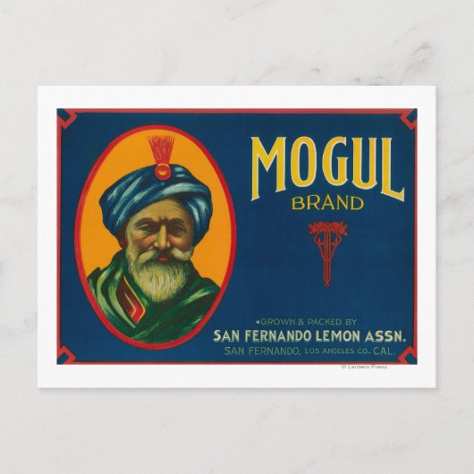 Mogul Lemon LabelSan Fernando, CA Briefkaart (Voorkant)