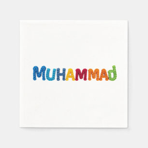 MOHAMMED Naam in Levendig Haakpatroon Servet