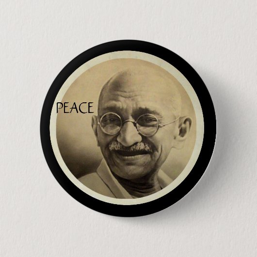 Mohandas Gandhi Ronde Button 5,7 Cm (Voorkant)