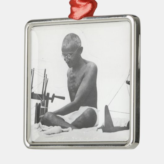 Mohandas Karamchand Gandhi Metalen Ornament (Links)
