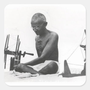 Mohandas Karamchand Gandhi Vierkante Sticker