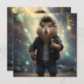 "Mohawk Capybara: Rockt de Rivier!" Bedankkaart (Voorkant / Achterkant)