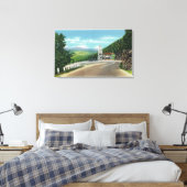 Mohawk Trail Hairpin Draai & Observatower Canvas Afdruk (Insitu (Slaapkamer))