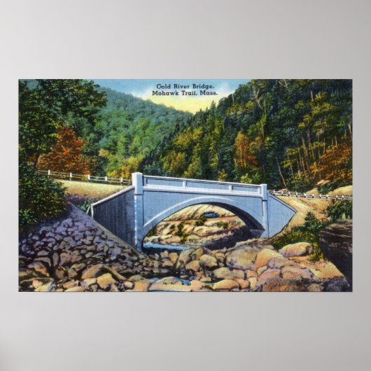 Mohawk Trail Uitzicht van de Koudrivierbrug Poster (Voorkant)