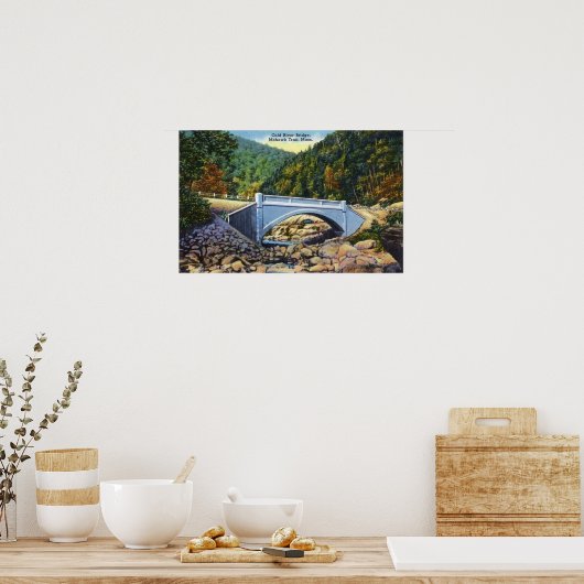 Mohawk Trail Uitzicht van de Koudrivierbrug Poster (Keuken)