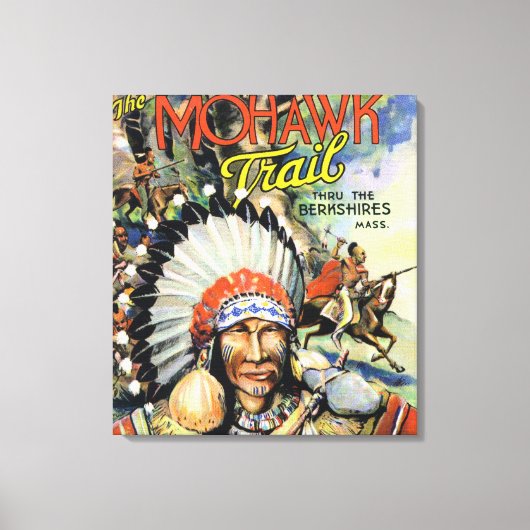 Mohawk Trail, Uitzicht van Mohawk Indians Canvas Afdruk (Voorkant)