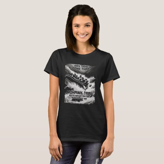 Mohawk Trail Wit Water Rafting River Rapids Mass T-shirt (Voorkant volledig)