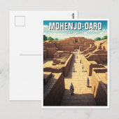 Mohenjo-Daro Pakistan Reizen Briefkaart (Voorkant / Achterkant)