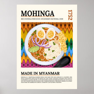 Mohinga Traditionele Birmese Vis Noedelsoep Poster