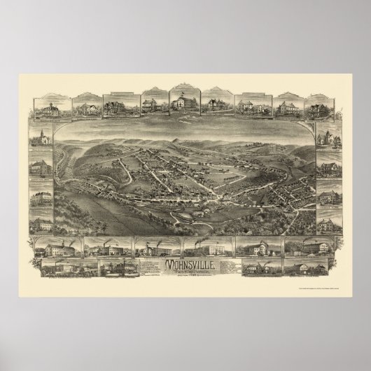 Mohnsville, PA Panoramic Map - 1898 Poster (Voorkant)