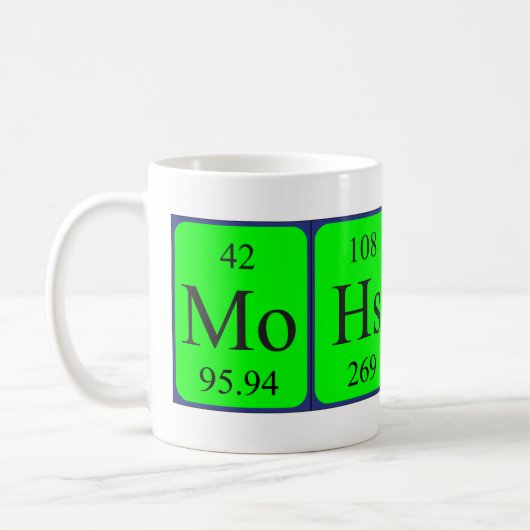 Mohsin nom de table périodique mug (Gauche)