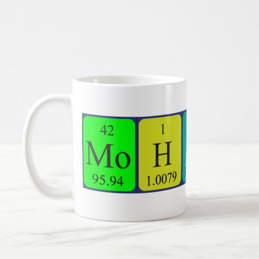 Mohsin nom de table périodique mug (Gauche)