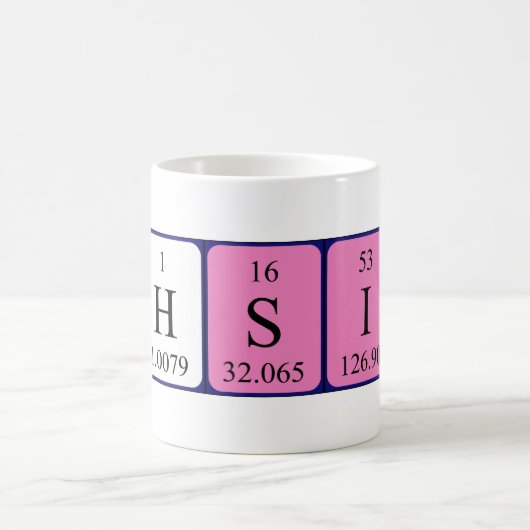 Mohsin nom de table périodique mug (Centre)