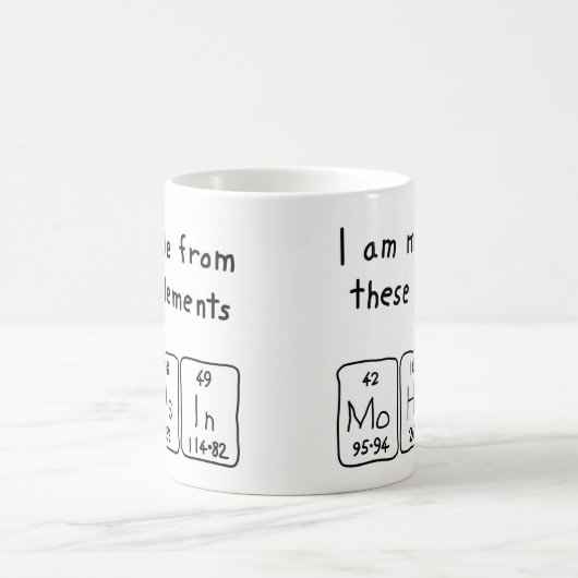 Mohsin nom de table périodique mug (Centre)
