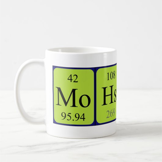 Mohsin nom de table périodique mug (Gauche)