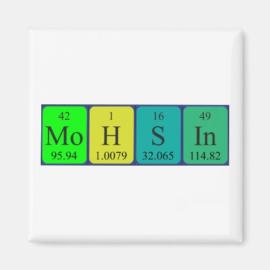 Mohsin periodiek table name magnet magneet (Voorkant)
