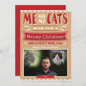 Moi et mes chats Noël 5x7 Carte photo (Devant / Derrière)