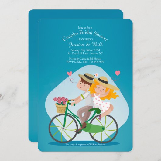 Moi et vous Couples Invitation de douche nuptiale (Devant / Derrière)