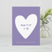 moi plus toi égale carte de la Saint-Valentin d'am (Debout devant)