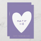 moi plus vous égalez la carte de la Saint-Valentin (Devant / Derrière)