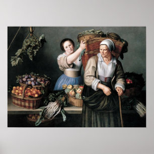 Moillon - bij de marktkraam poster