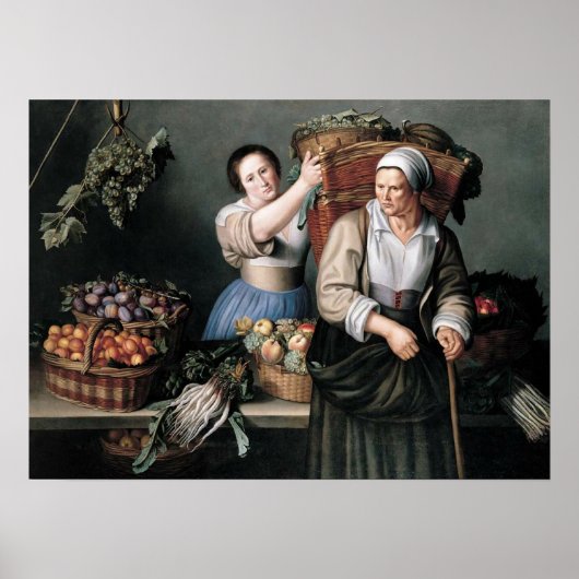 Moillon - bij de marktkraam poster (Voorkant)