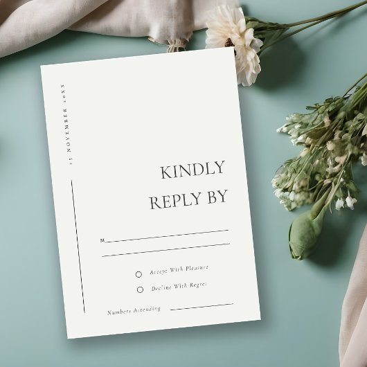 MOINDRE MARIAGE DE TYPOGRAPHIE BLANCHE NOIRE RSVP